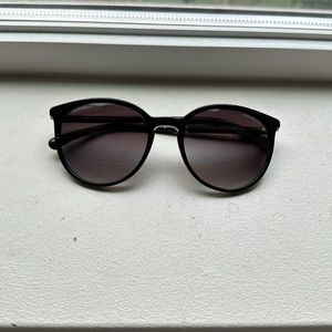 Chanel black faux pearl accented round Sunglasses